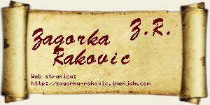 Zagorka Raković vizit kartica